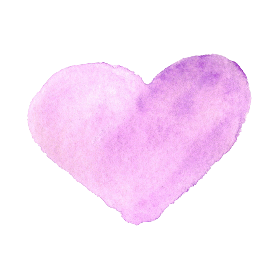 Watercolor painted heart shape. Transparent heart shape and love symbol for design png