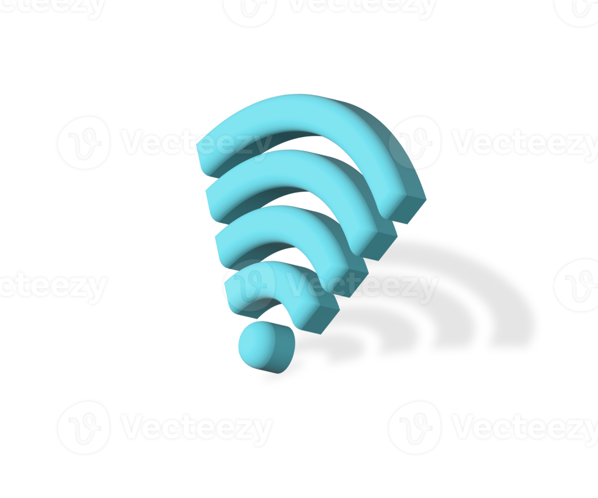 3d wireless connection and sharing network on internet. Hotspot access point 3d for digital and online coverage. Broadcasting area with WiFi. 3d wireless signal icon png