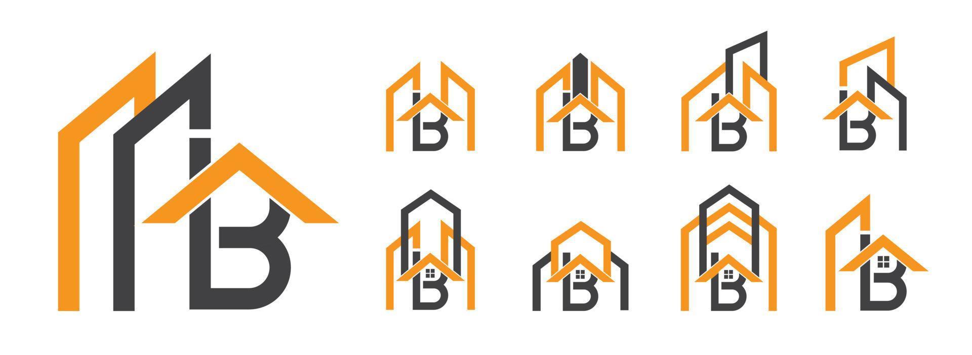 Letter B logo for contracting, engineering, real estate vector