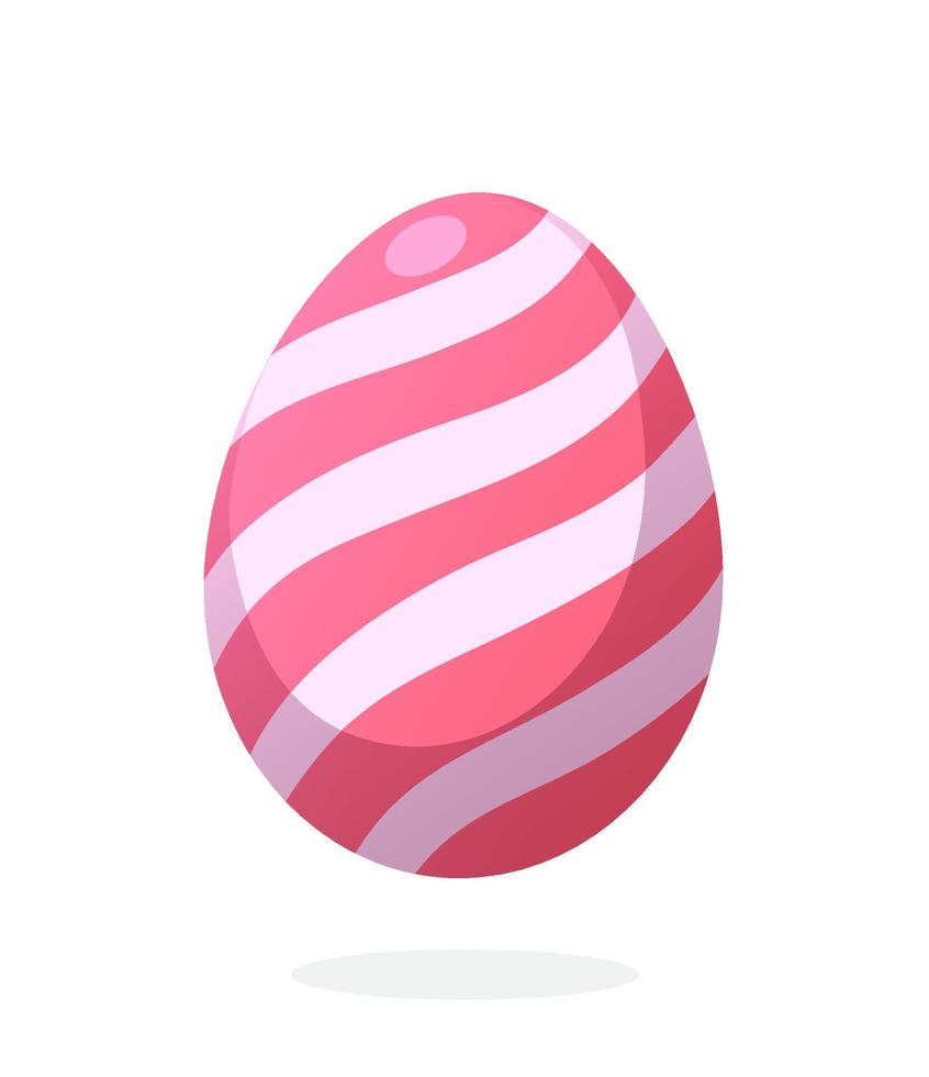 Flat illustration of pink Easter egg with spiral pattern vector