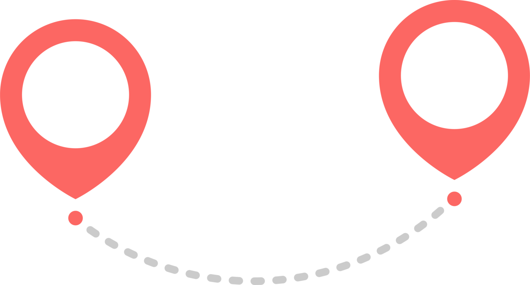 Route icon with pointer pin and dotted path png