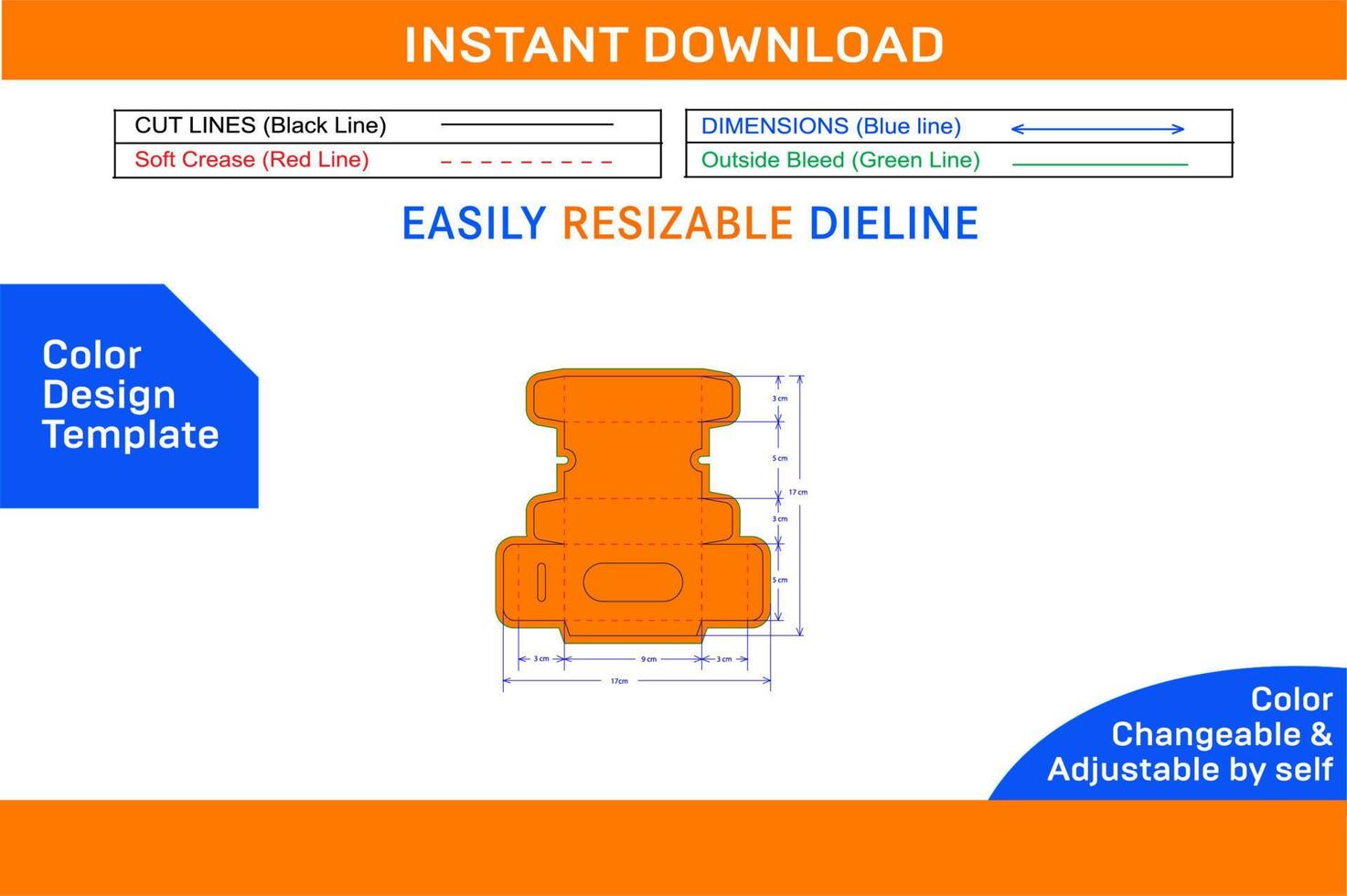 Cake sicle box with window die cut template and 3D box design Color Design Template vector