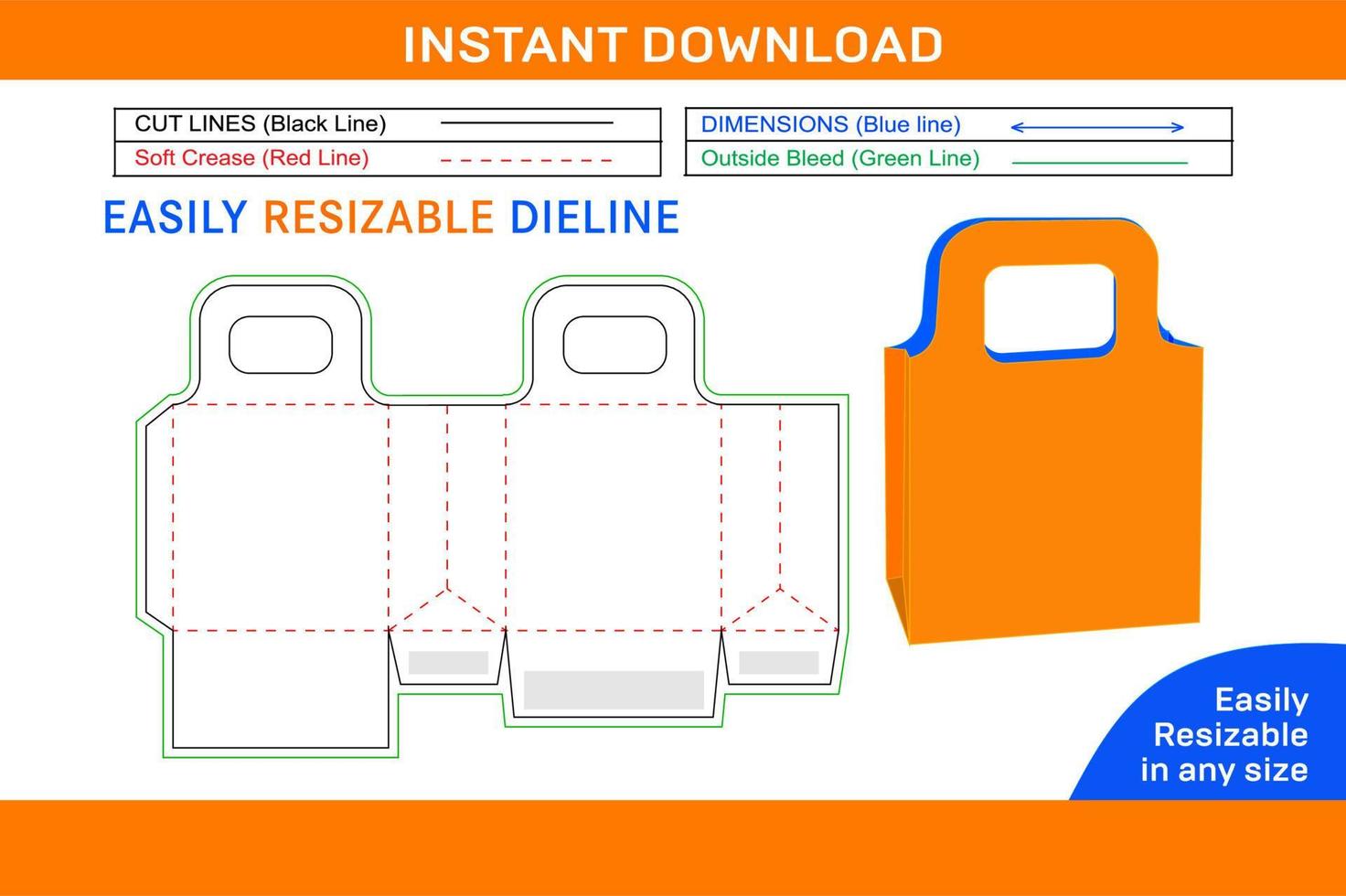 Shoes box without glue shoe box dieline template and 3D box design 1 vector