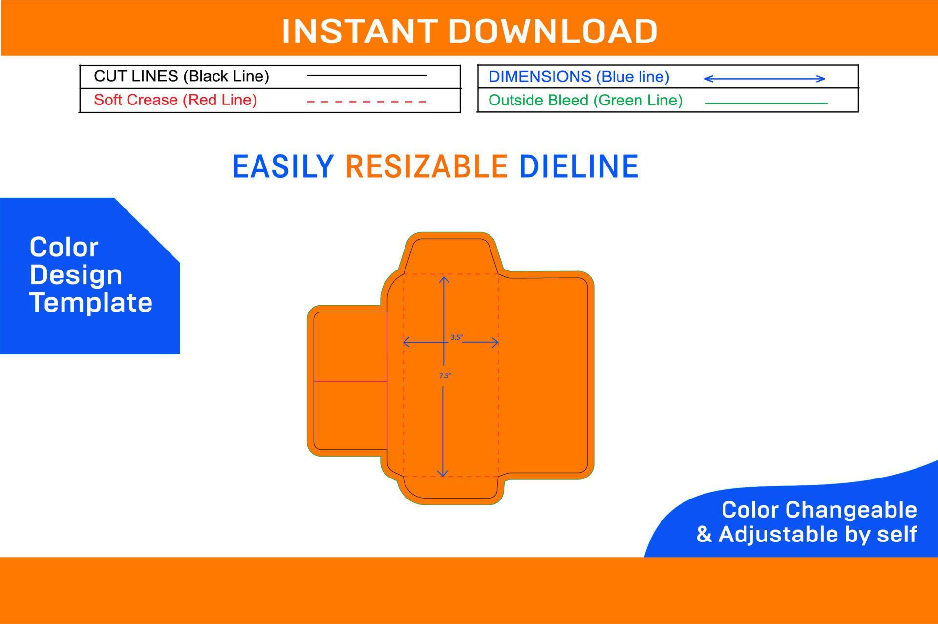 Bank deposit envelope or double coupon envelope dieline template Color Design Template 22186635