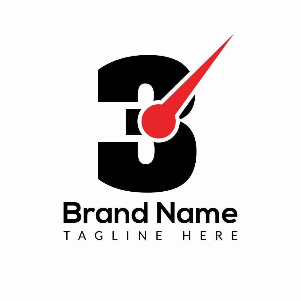 Time Template On 3 Letter. Fast And Time Logo Design Watch Concept vector