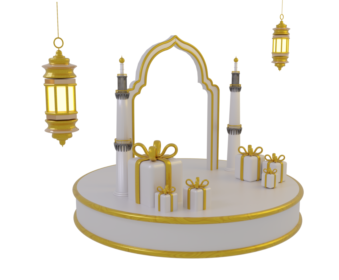 3d islamico icona con podio png