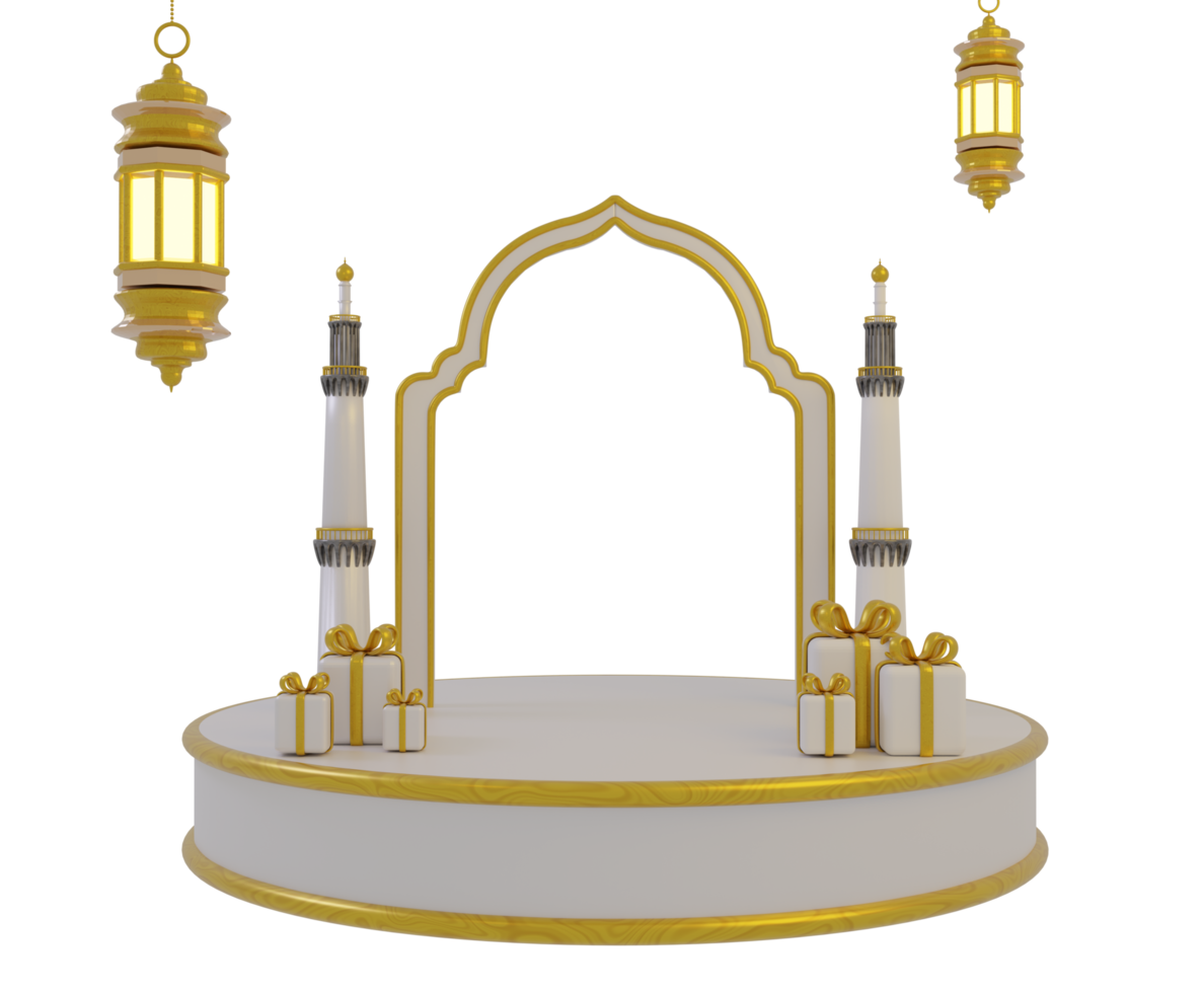 3d islamico icona con podio png