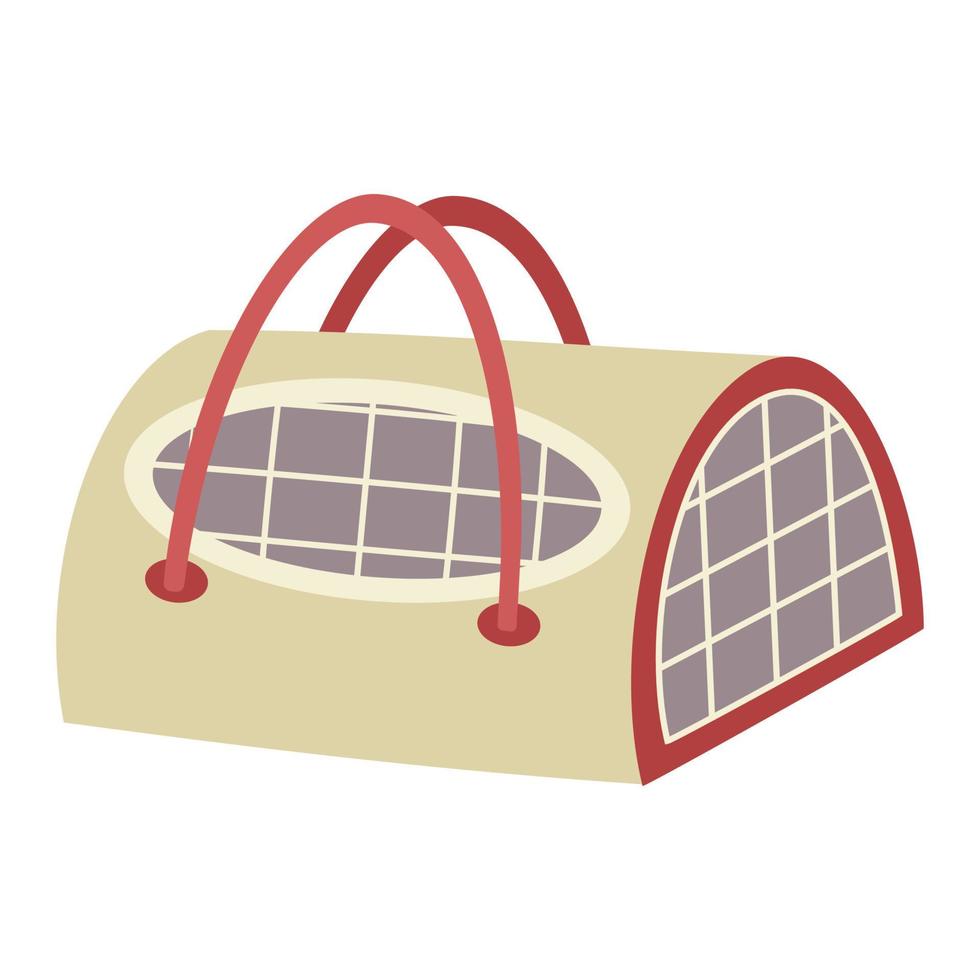 Soft carrier bag with a grid and handles for animals, cats, dogs. vector
