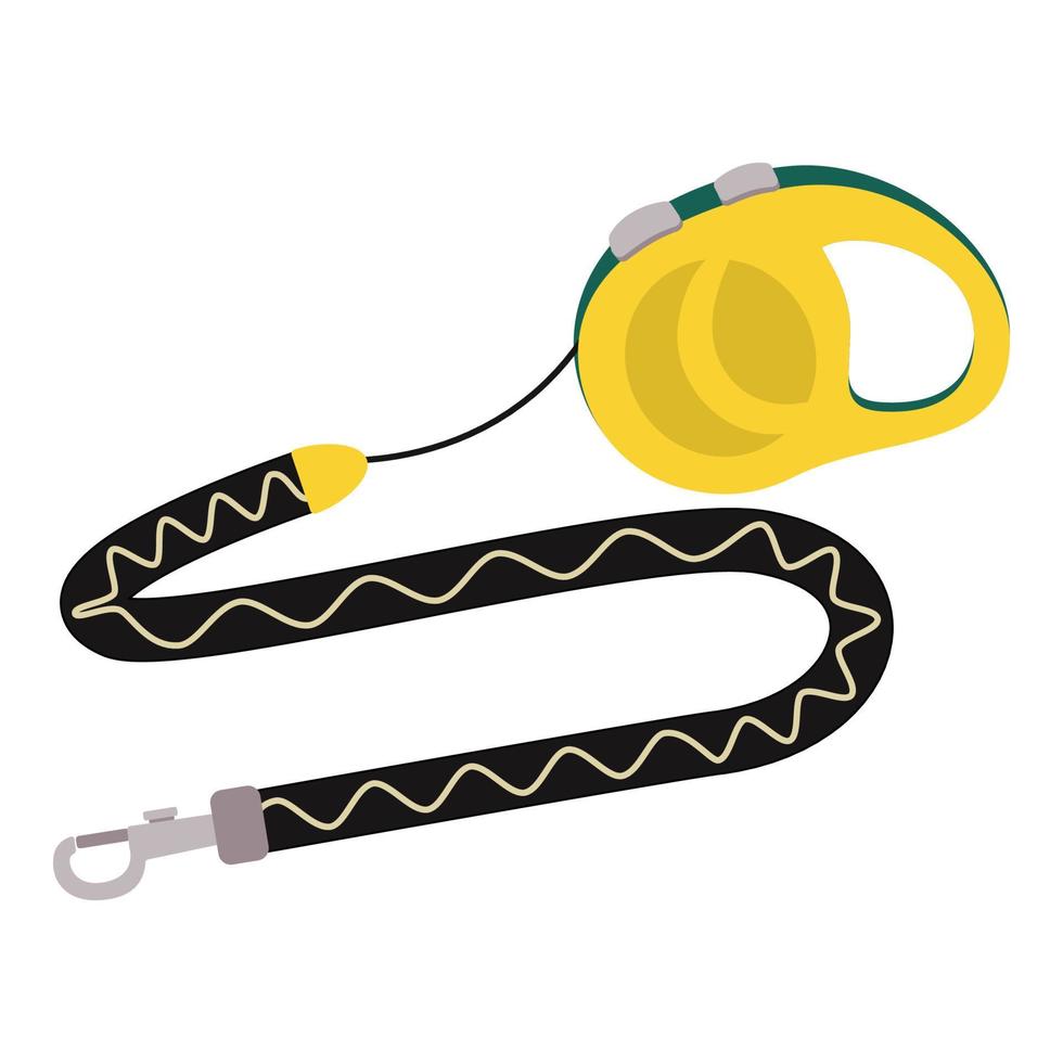 Leash with tape measure for animals, cats, dogs. Animal care. vector