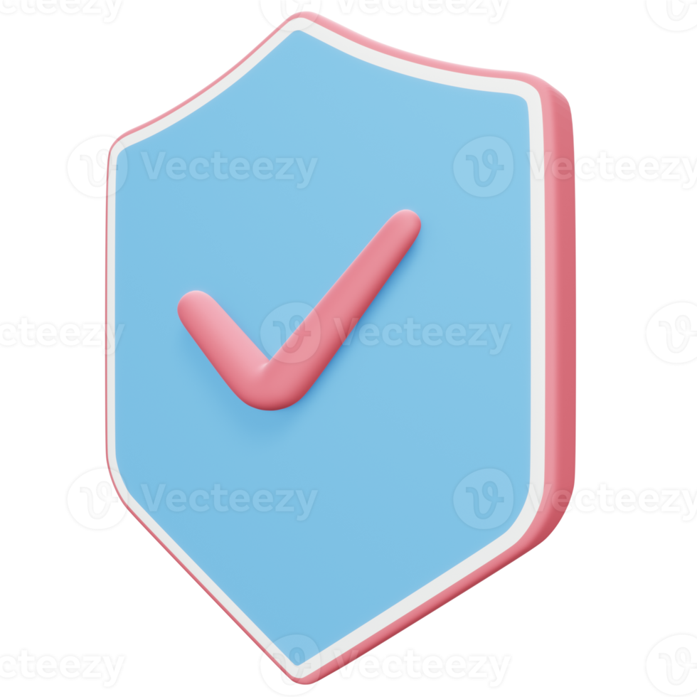 Secure Shield 3d icon illustration png