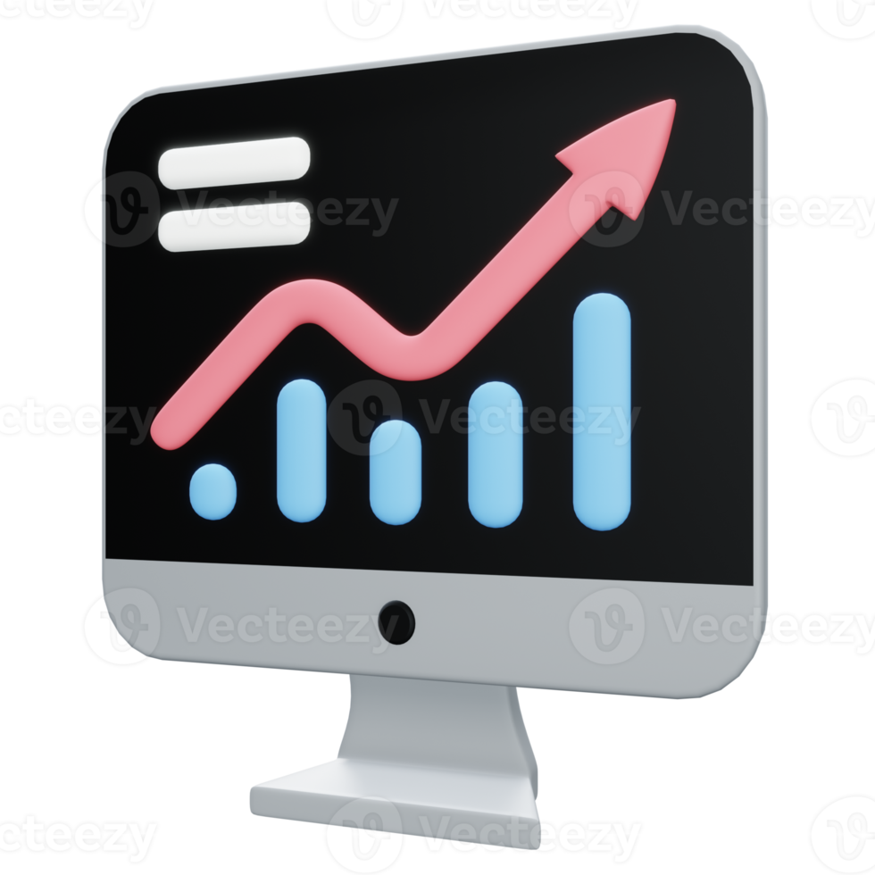 en ligne analytique 3d icône illustration png