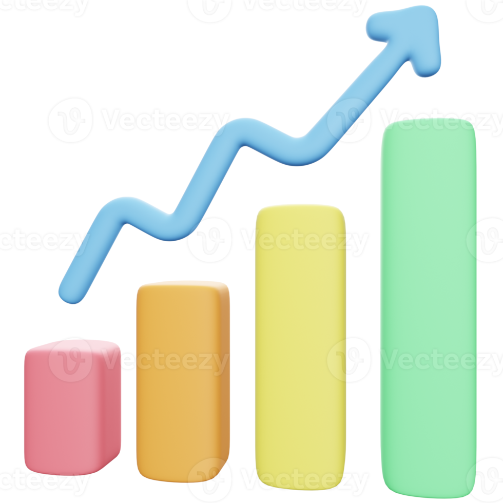 Growth Analytics 3d icon illustration png