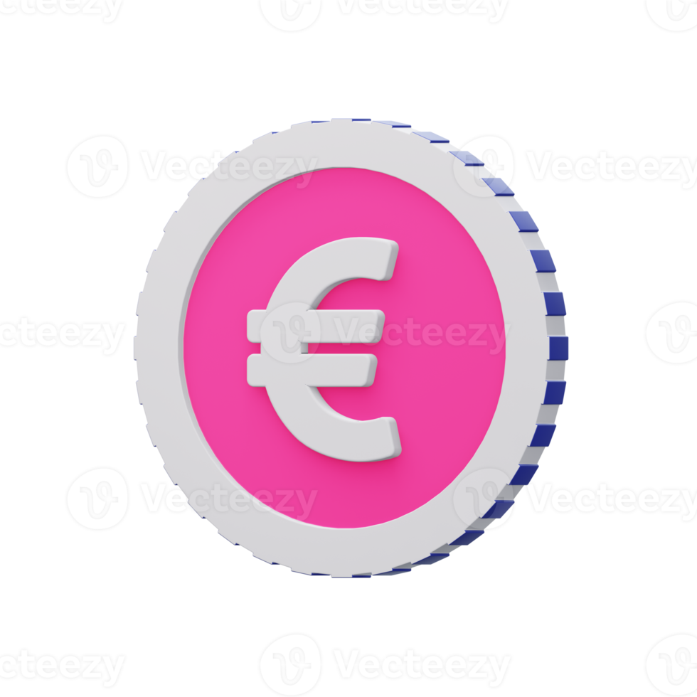 euro coin 3d icon illustration png