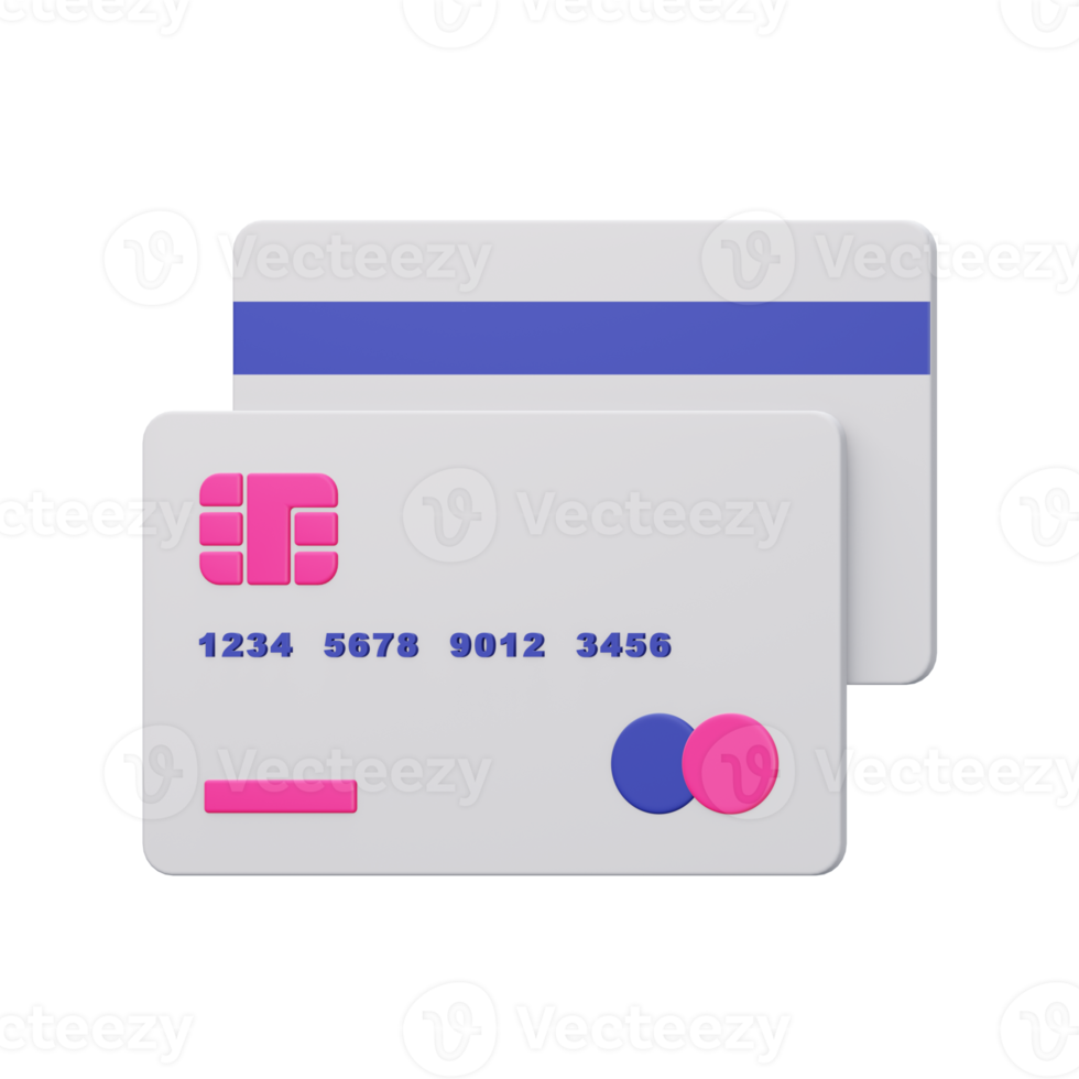 ilustración de icono 3d de tarjeta de crédito png