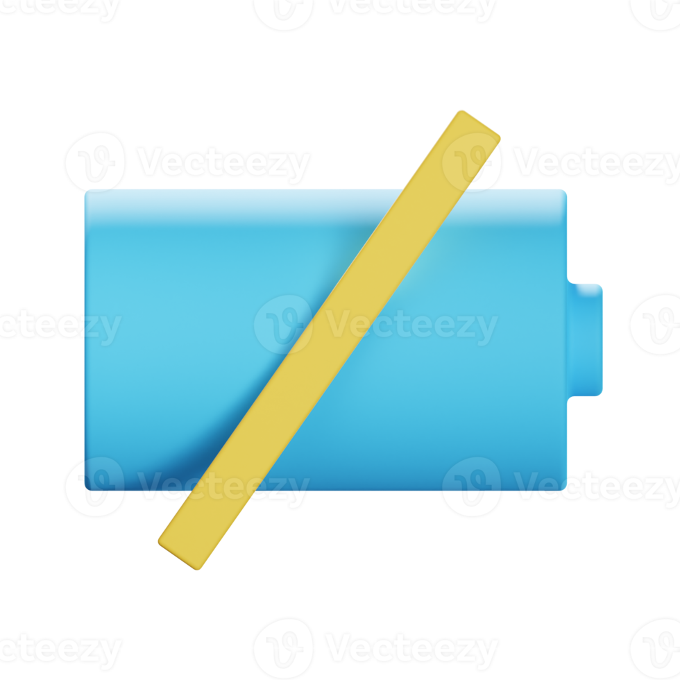 empty battery 3d icon illustration png