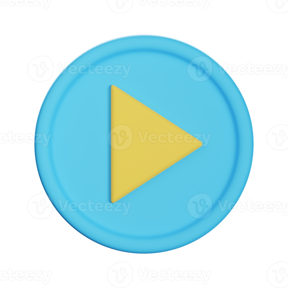 play button 3d icon illustration png