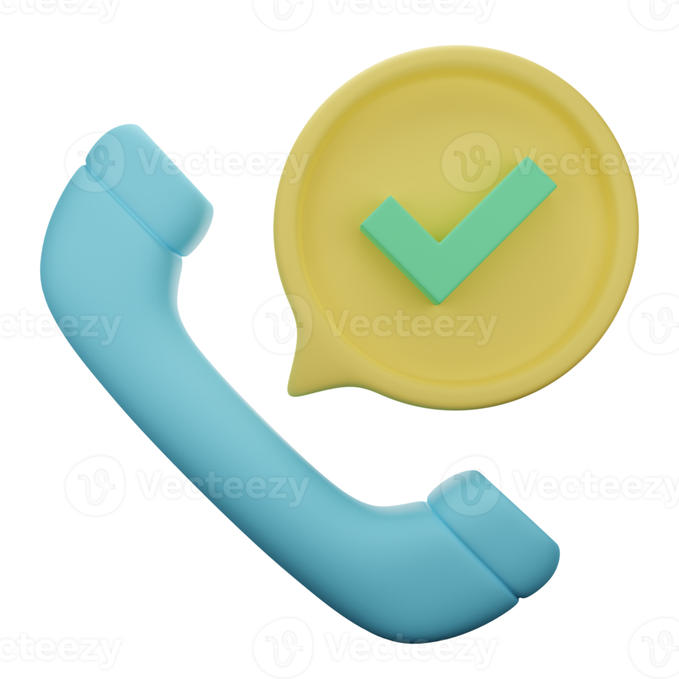 accept call 3d icon illustration png