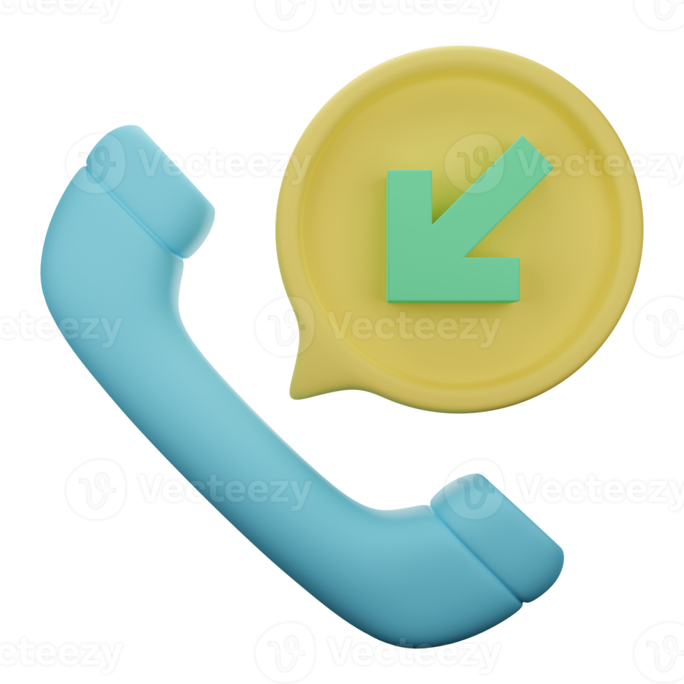 incoming call 3d icon illustration png