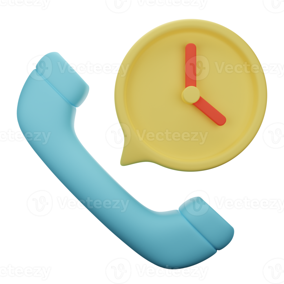 call time 3d icon illustration png