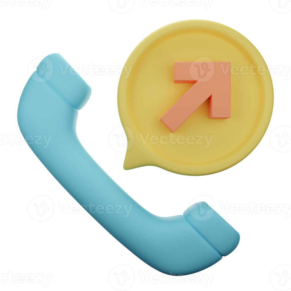 outgoing call 3d icon illustration png
