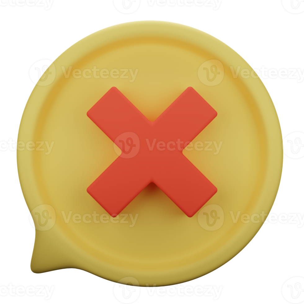 delete chat 3d icon illustration png