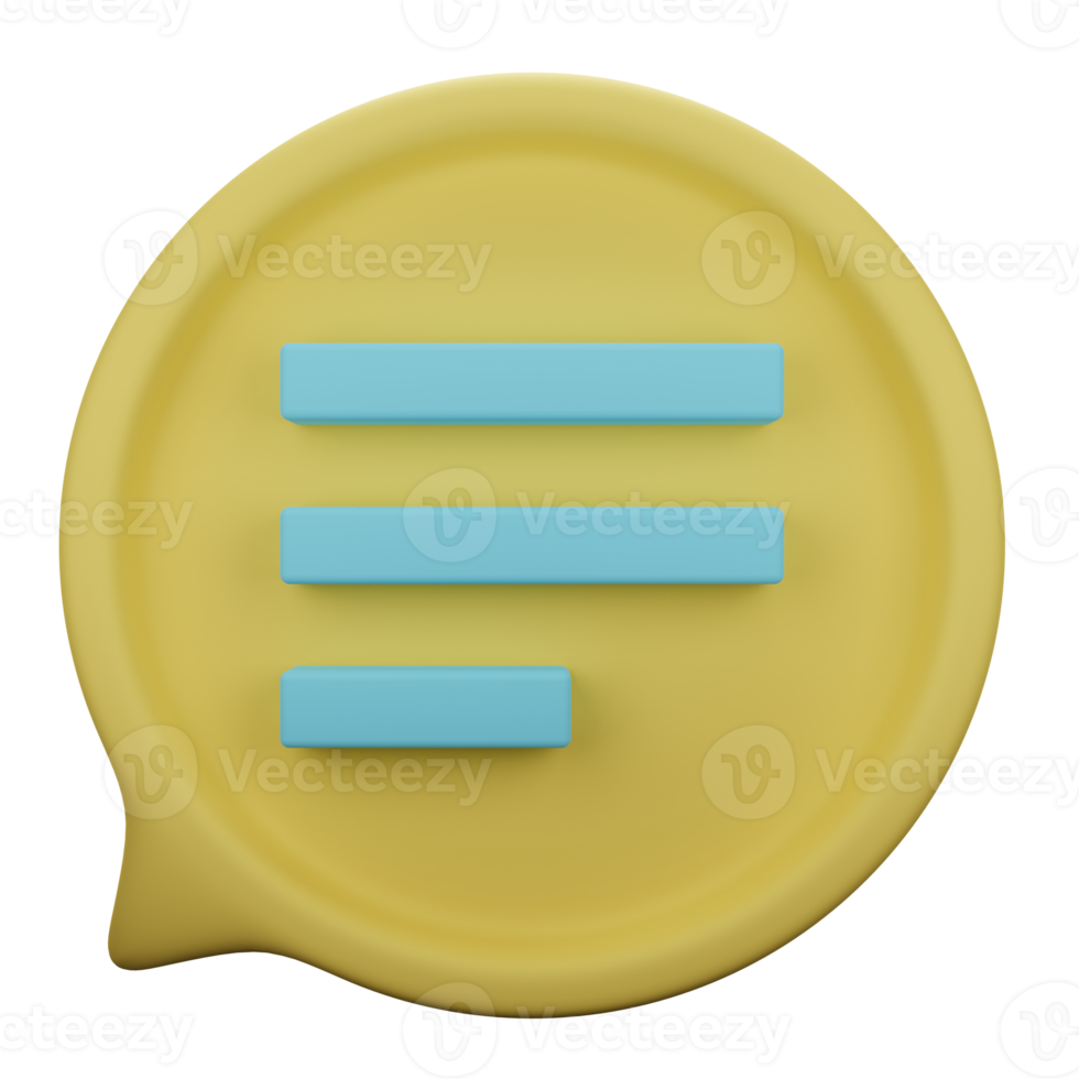 speech bubble 3d icon illustration png