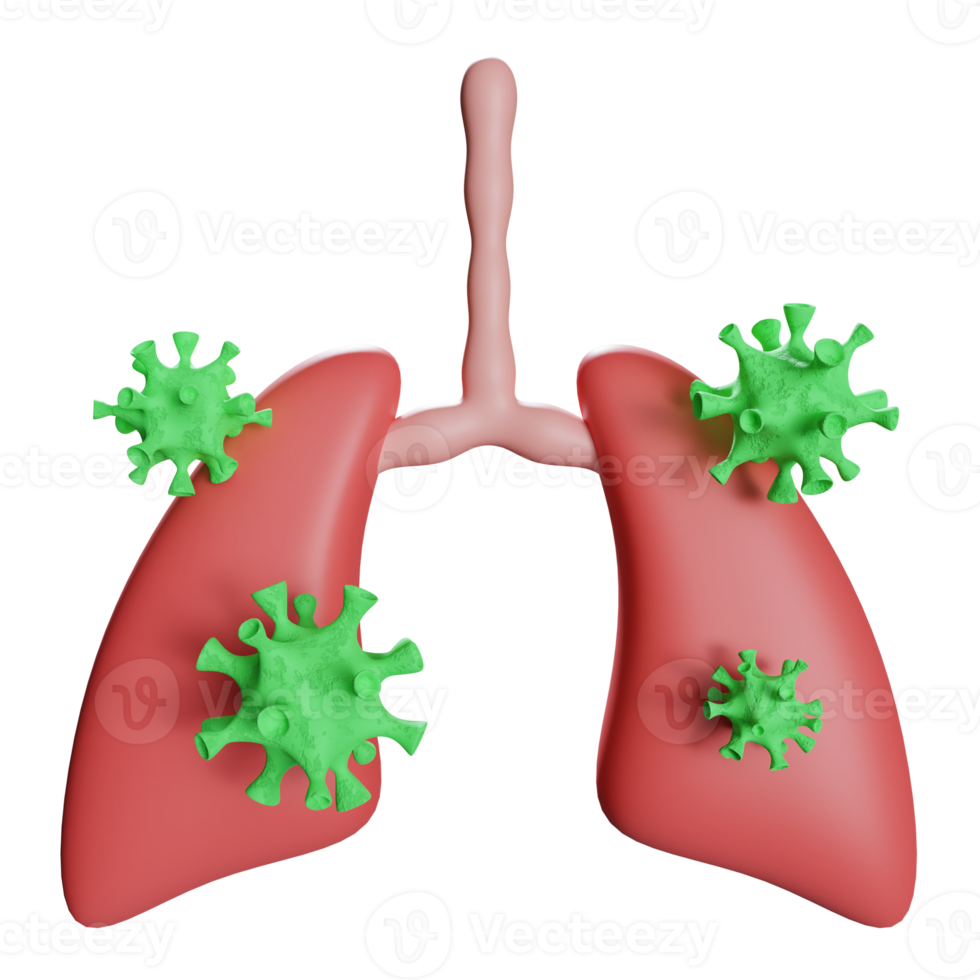 couronne dans poumons 3d icône illustration png