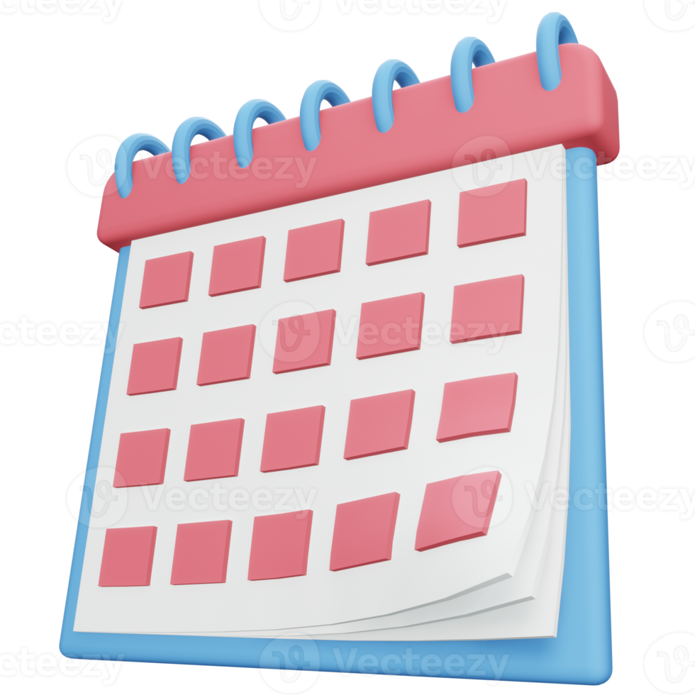 Business Calendar 3d icon illustration png