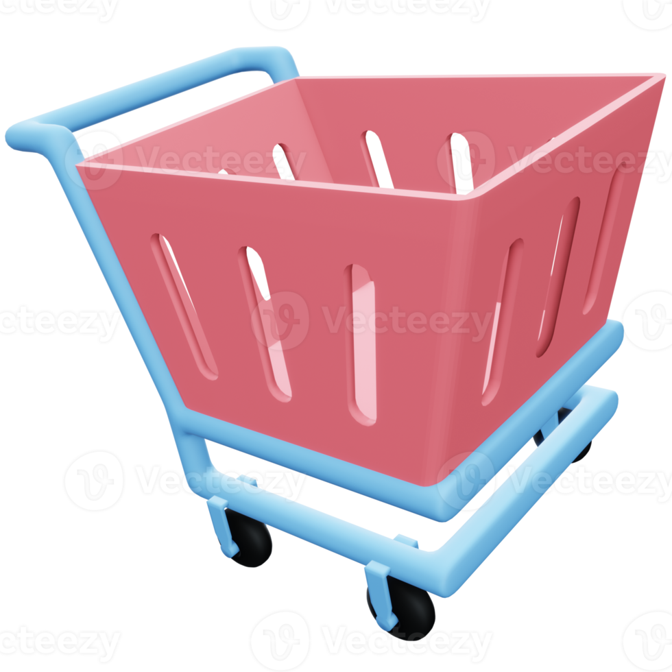 Shopping Cart 3d icon illustration png