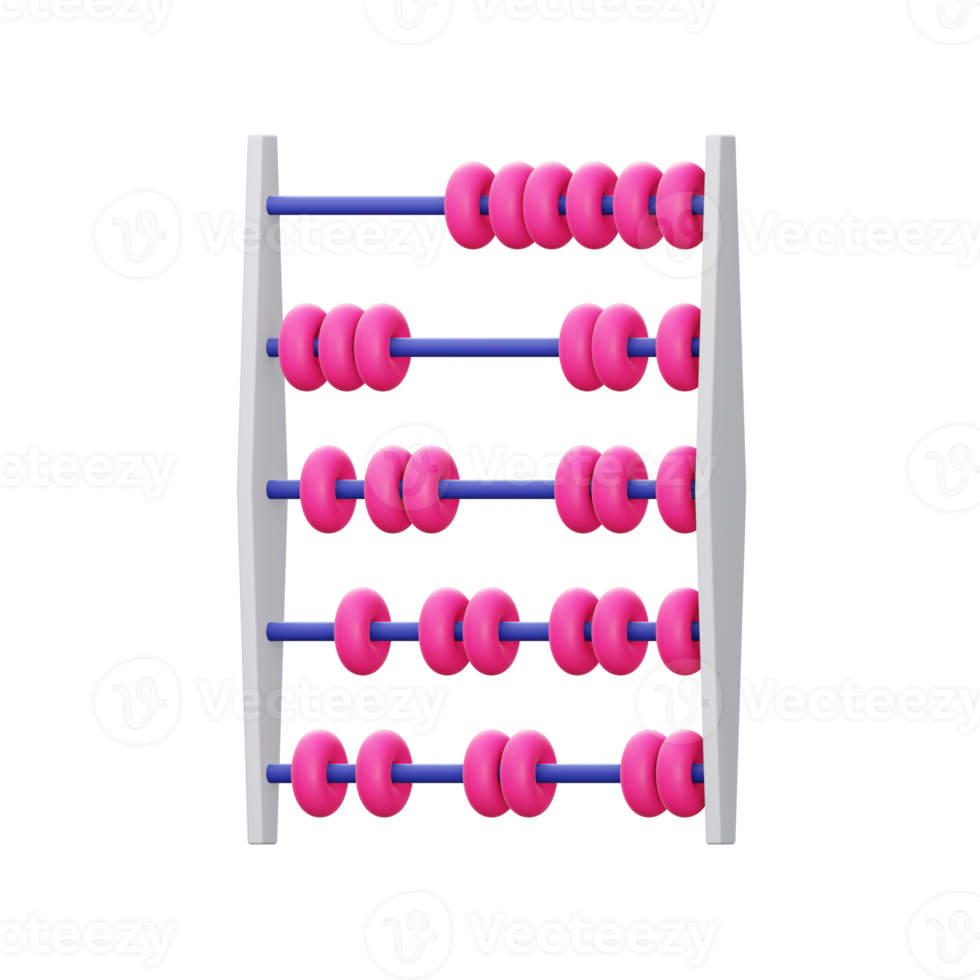 abacus 3d icon illustration png