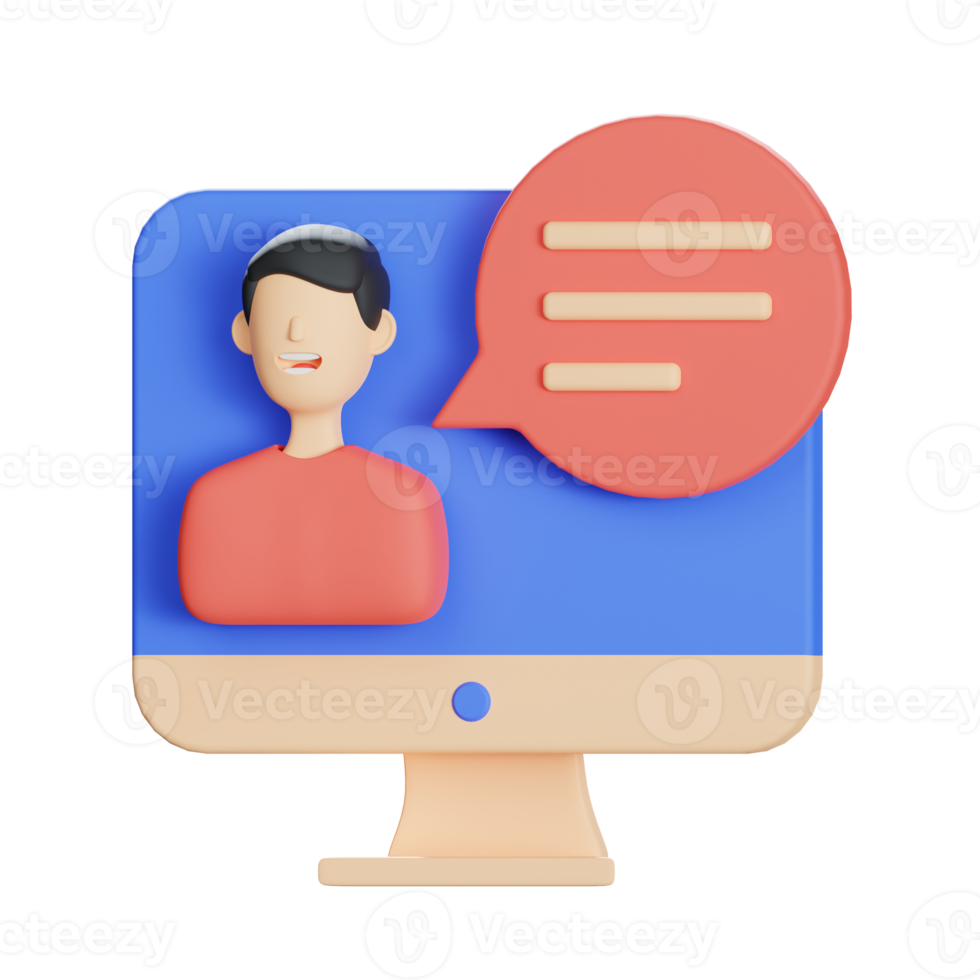 online chatting 3d icon illustration png