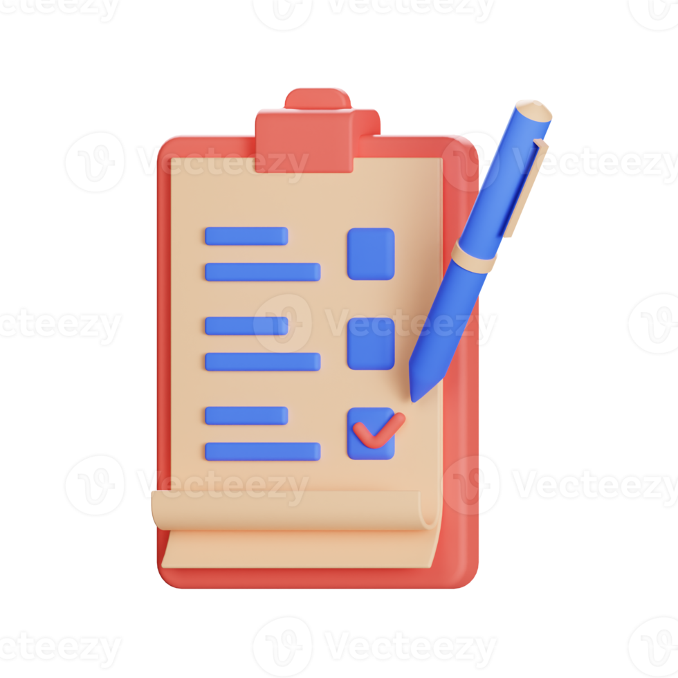 checklist 3d icon illustration png