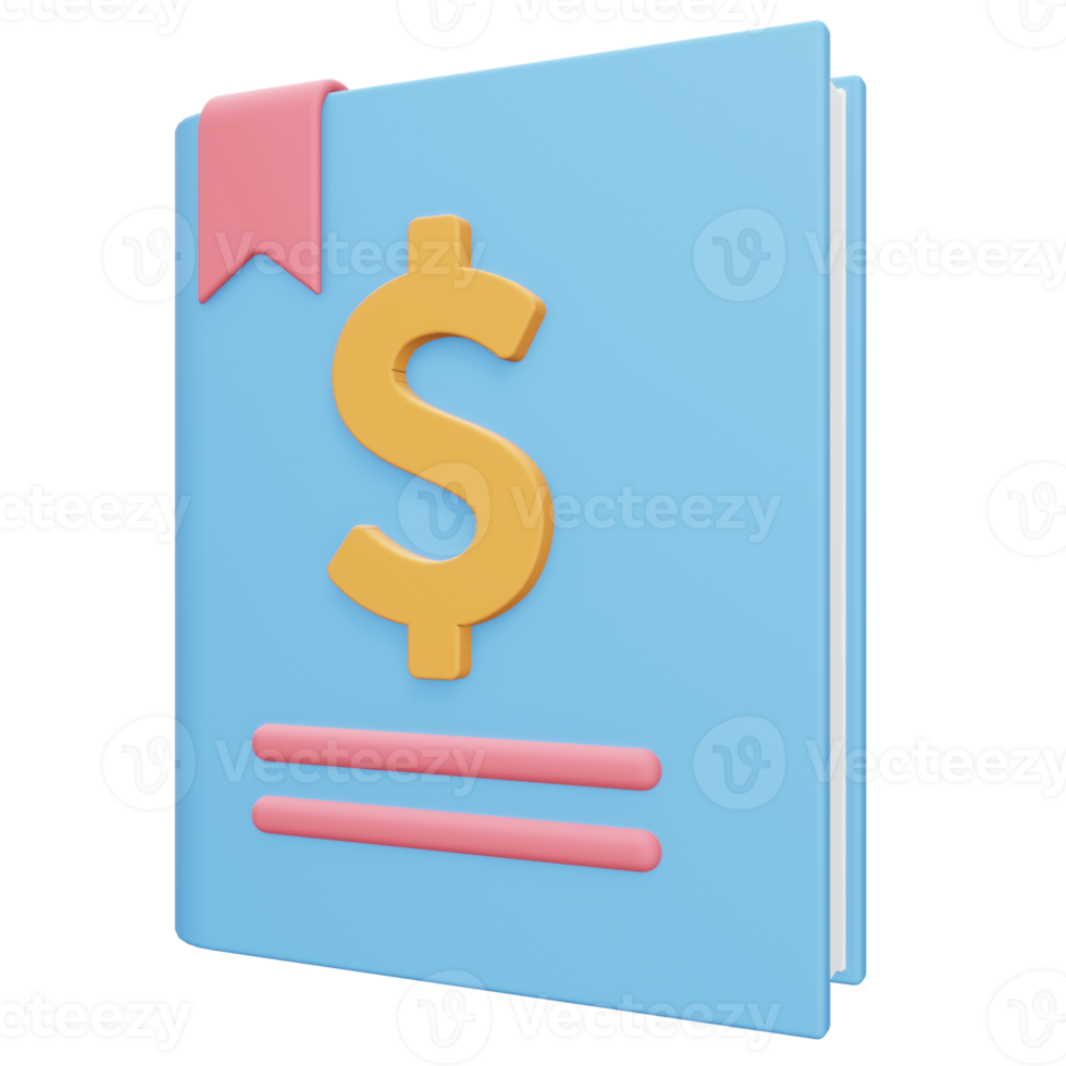 Financial Book 3d icon illustration png