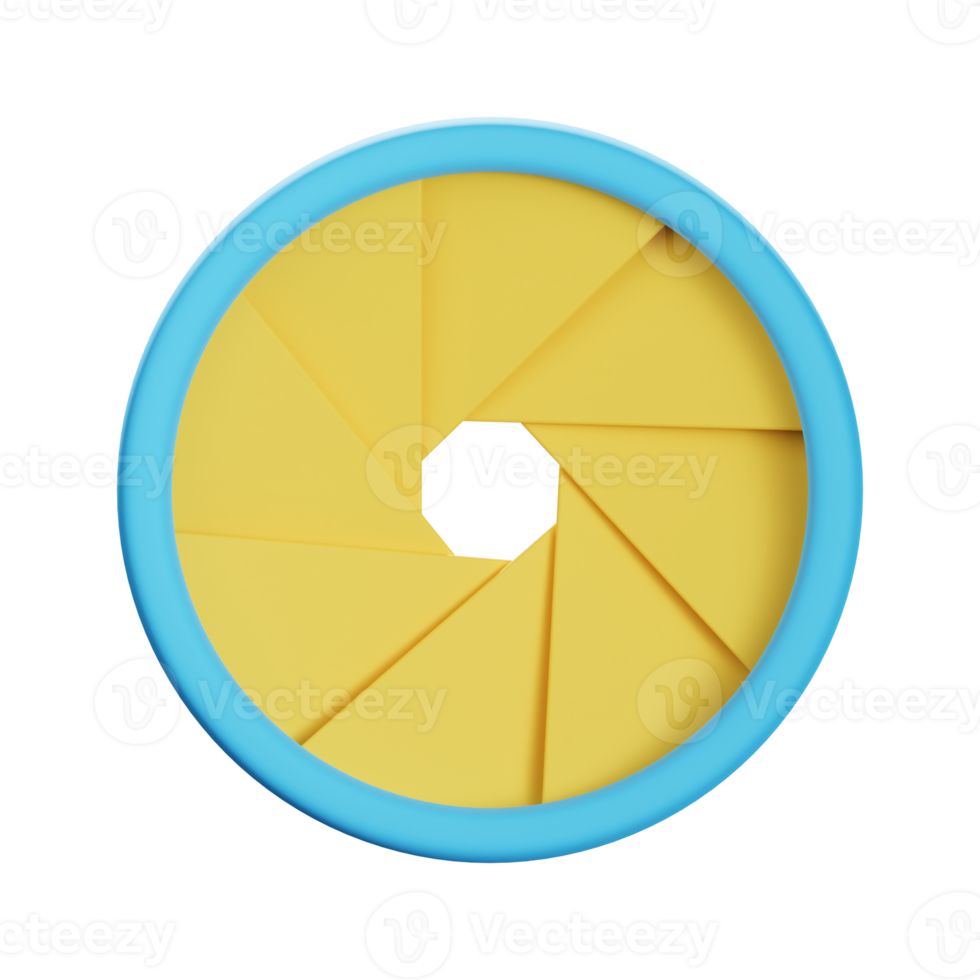 camera shutter 3d icon illustration png