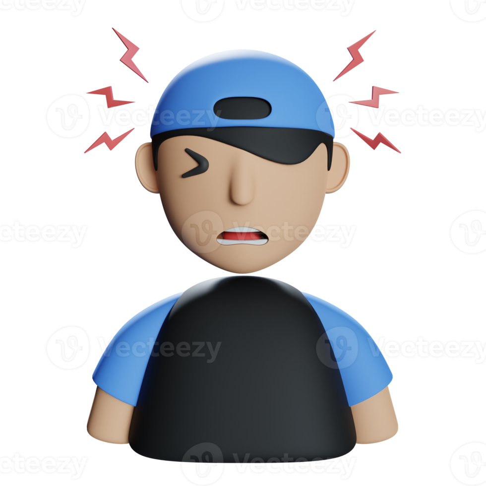 headache 3d icon illustration png