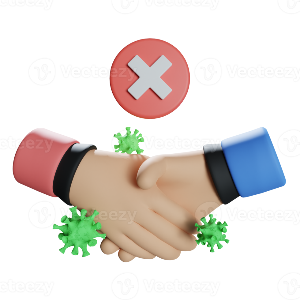 no handshake 3d icon illustration png
