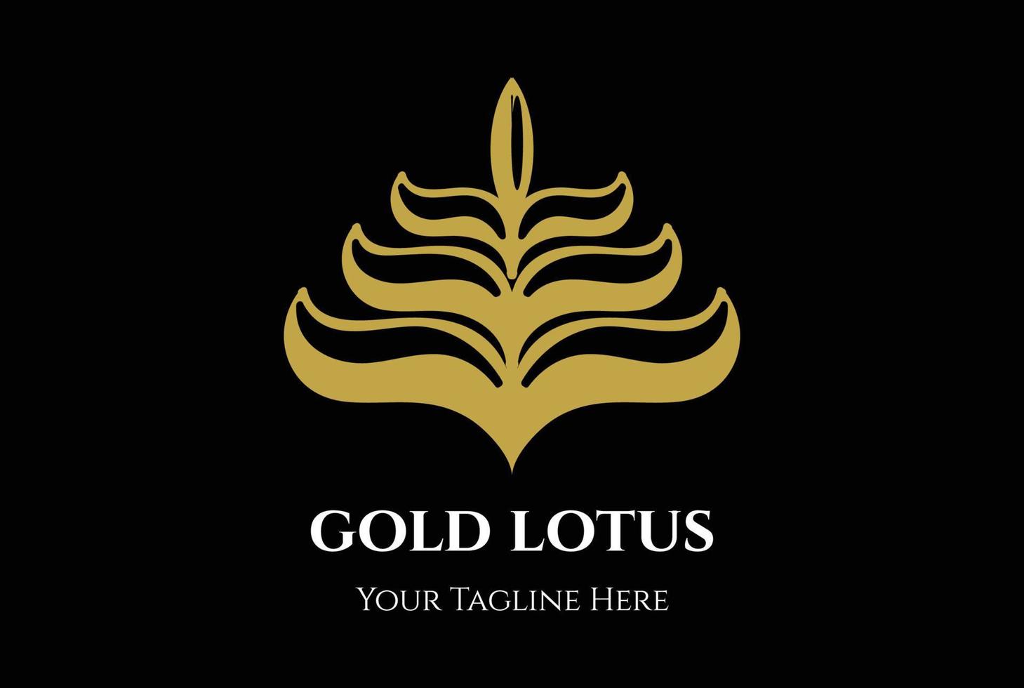 Simple Minimalist Golden Lotus Leaf Flower for Beauty Care Cosmetic Spa Salon Logo Design Inspiration vector