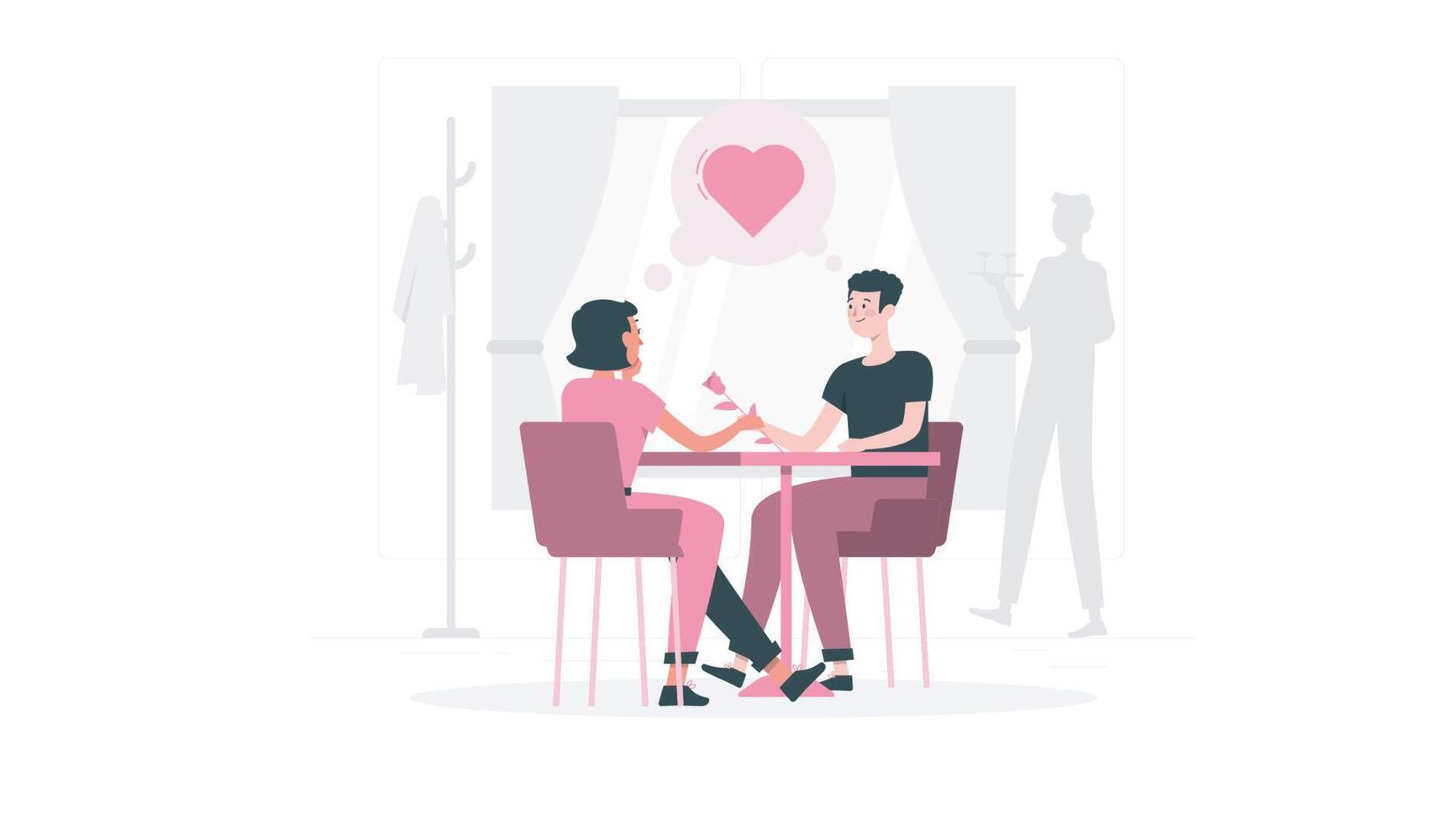 valentines day candle light dinner vector