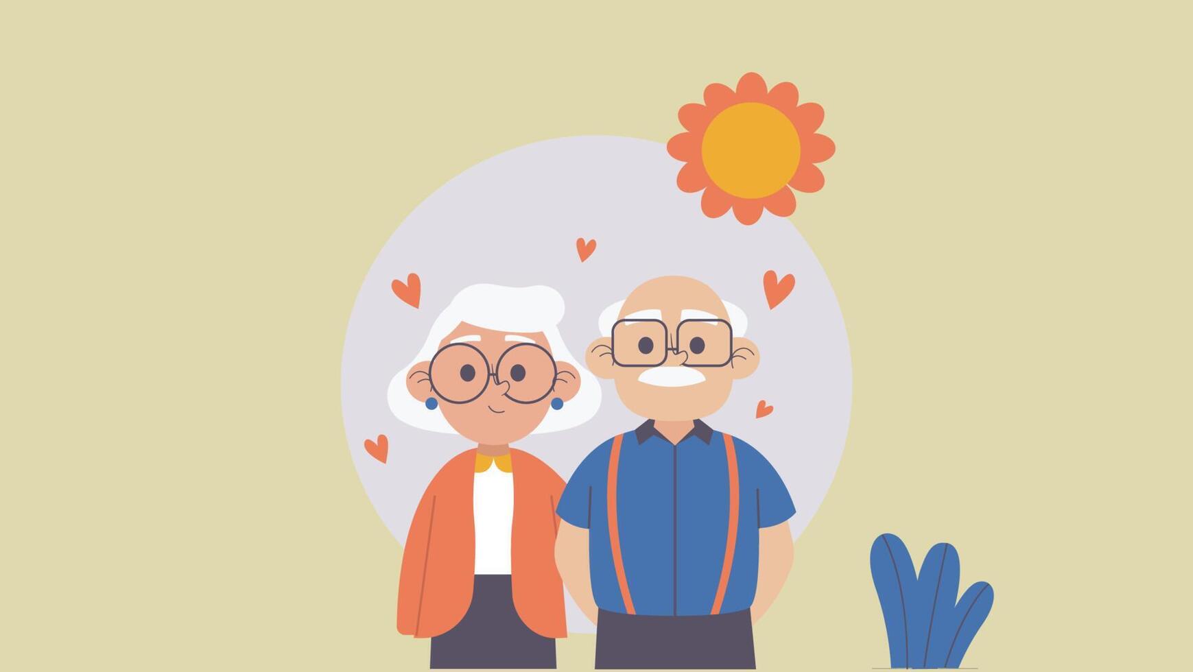 Elderly couple old age vector