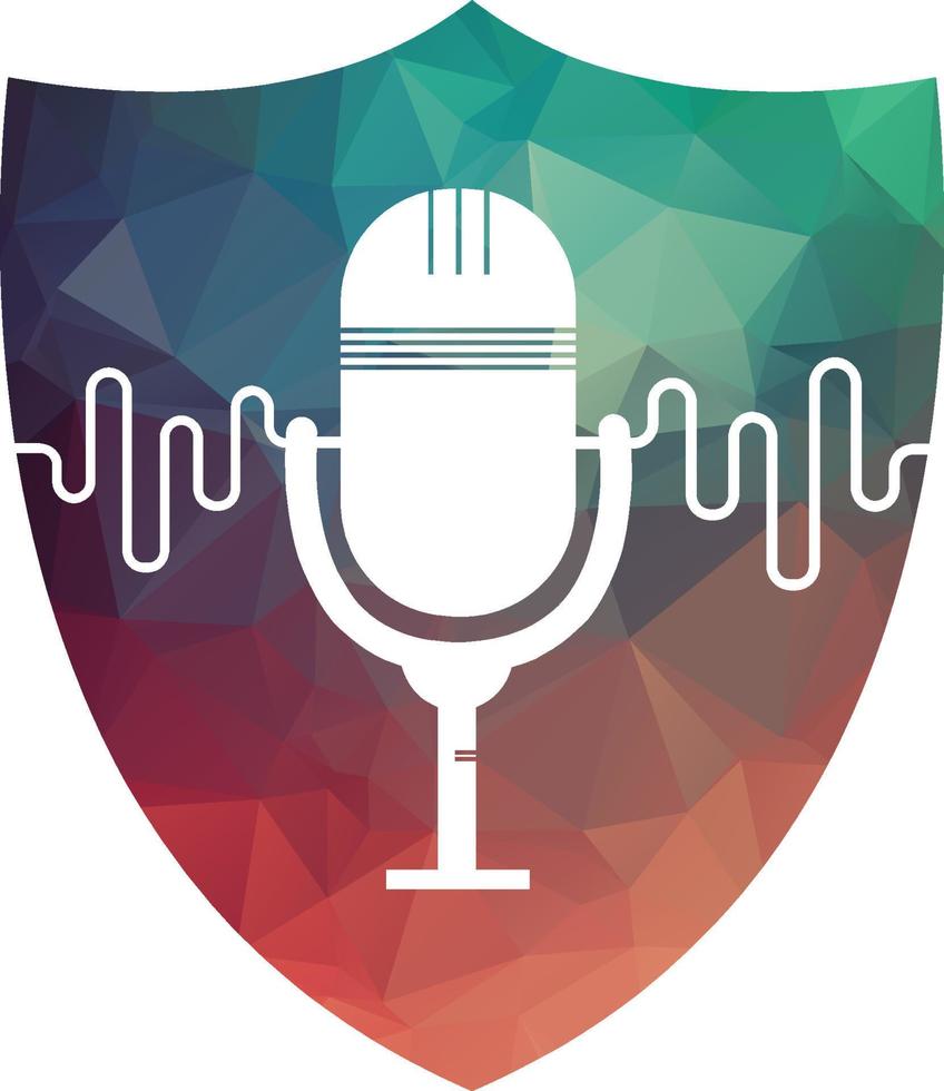 podcast sound wave logo template vector. podcast pulse logo heart rhythm medical vector