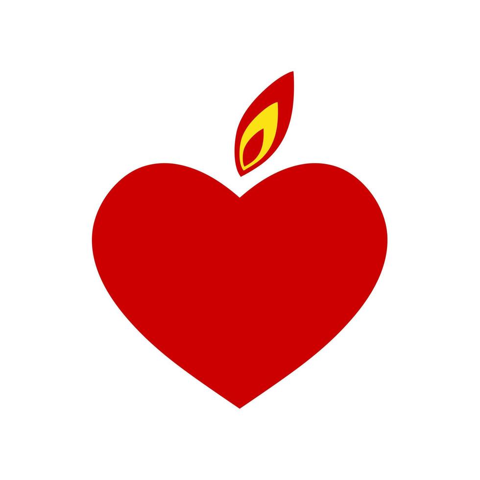 Burning Heart Icon vector