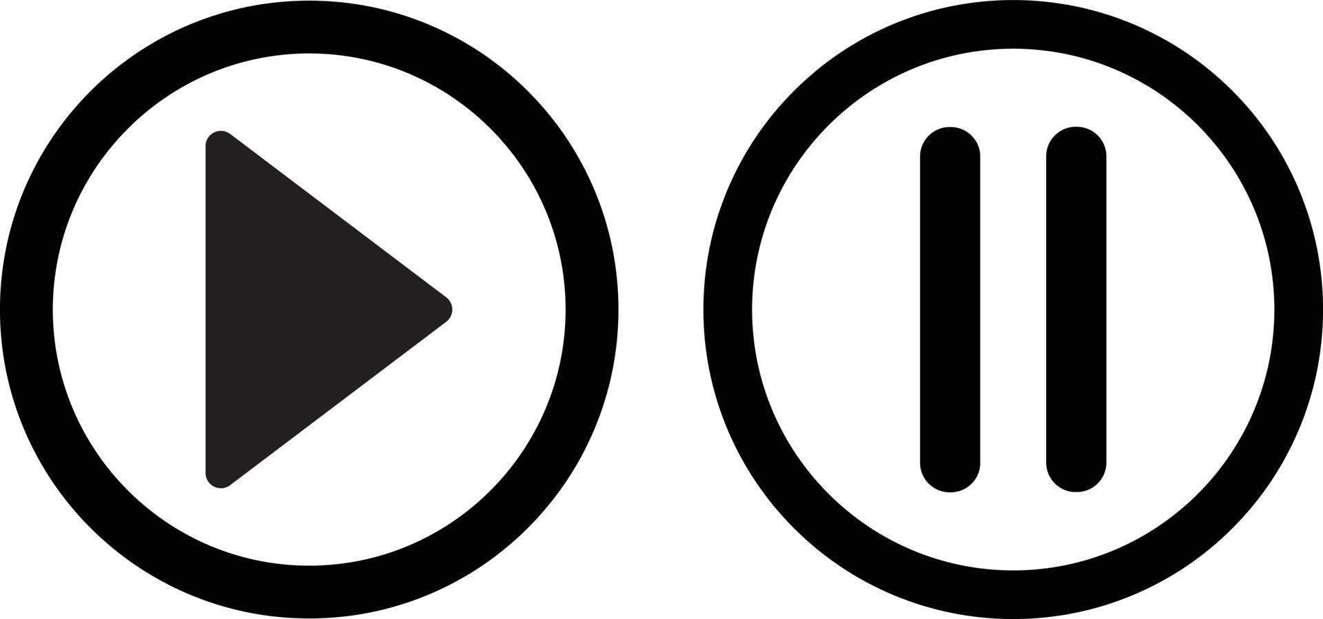Play and Pause button icon. Media player control icon vector