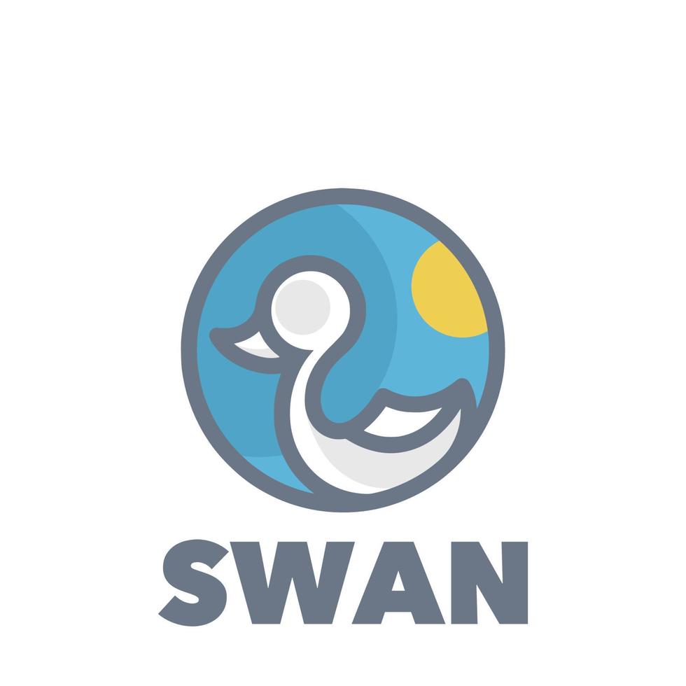 Swan simple logo vector