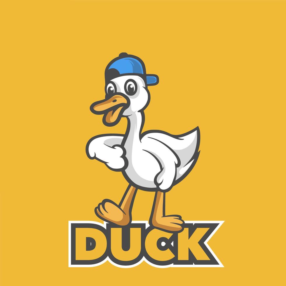 Duck cute mascot vector
