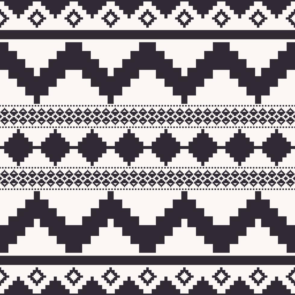 Aztec Kilim geometric black and white pattern. Aztec Kilim geometric square triangle seamless pattern background. Ethnic geometric pattern use for fabric, home interior decoration elements. vector