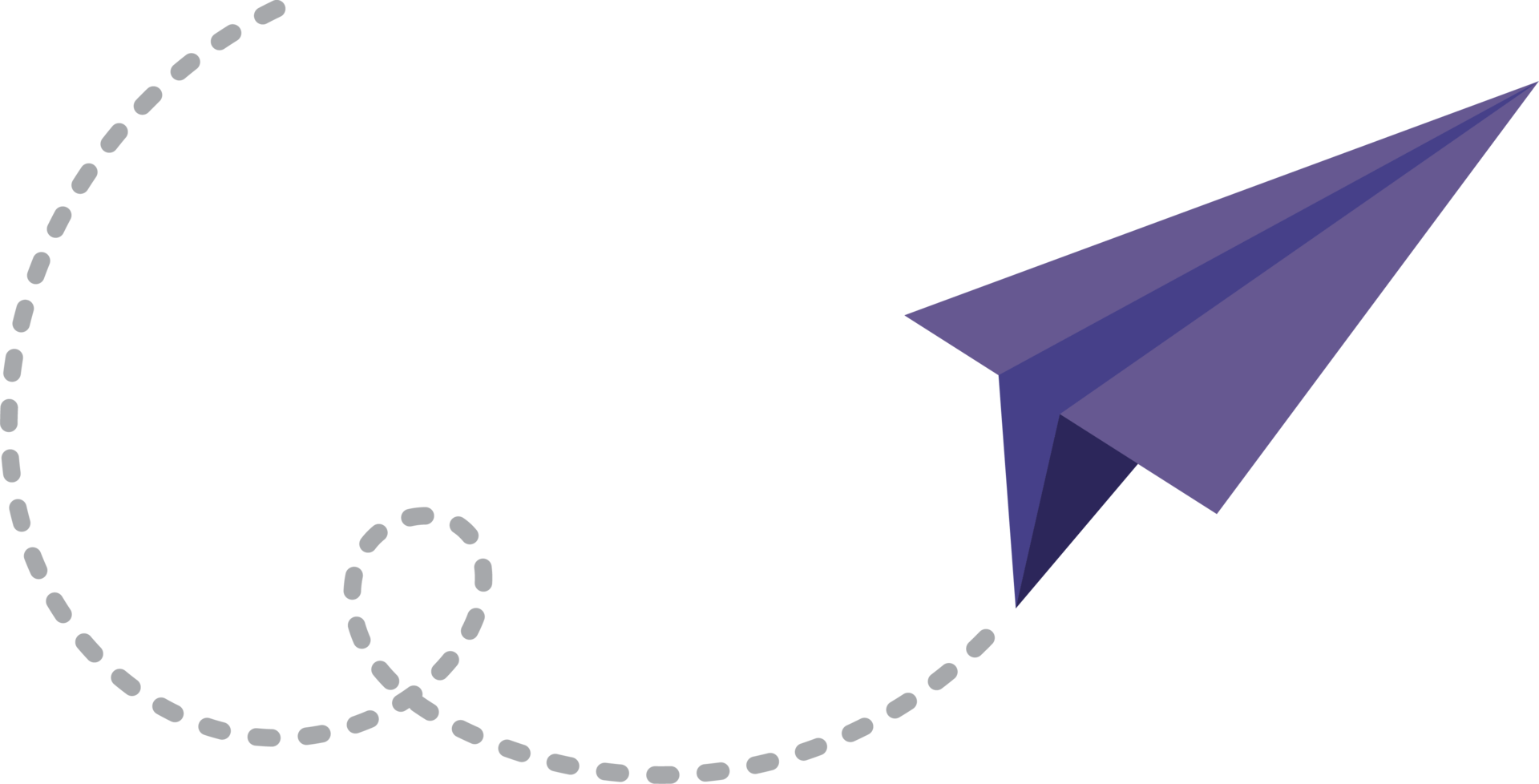Paper airplane with dotted path png