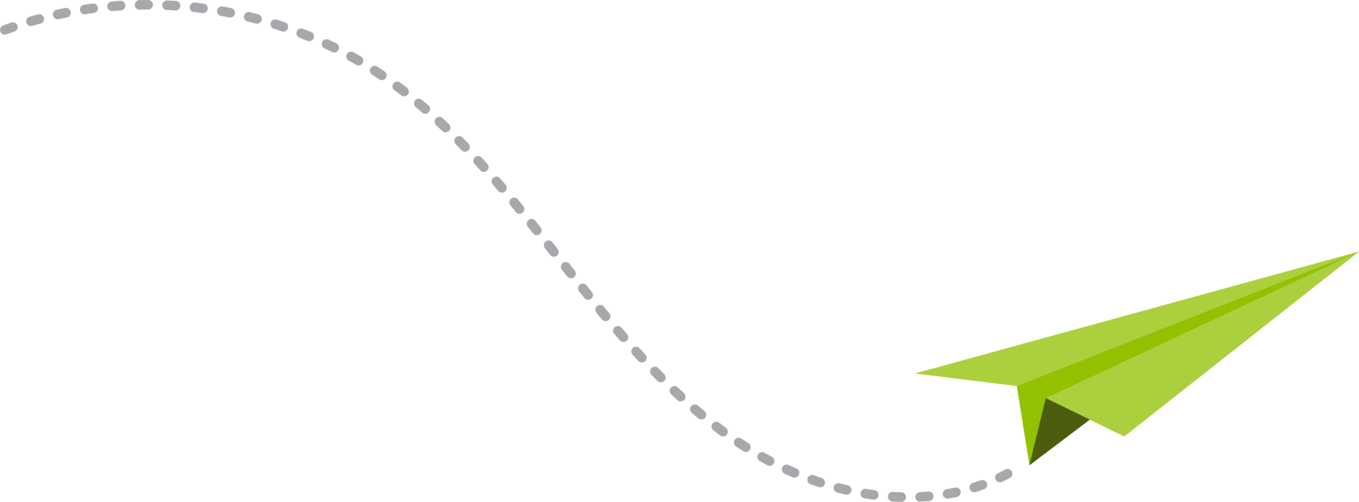 Paper airplane with dotted path png