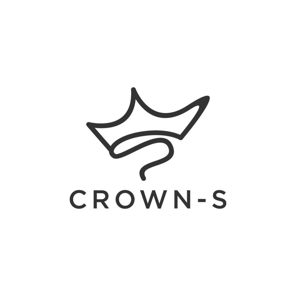 Clásico letra s corona logo vector ilustración diseño