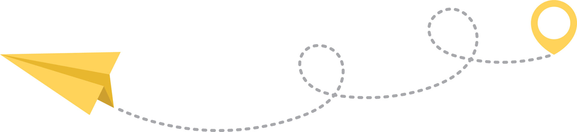 Papier Flugzeug mit gepunktet Spur und Karte Zeiger Stift png