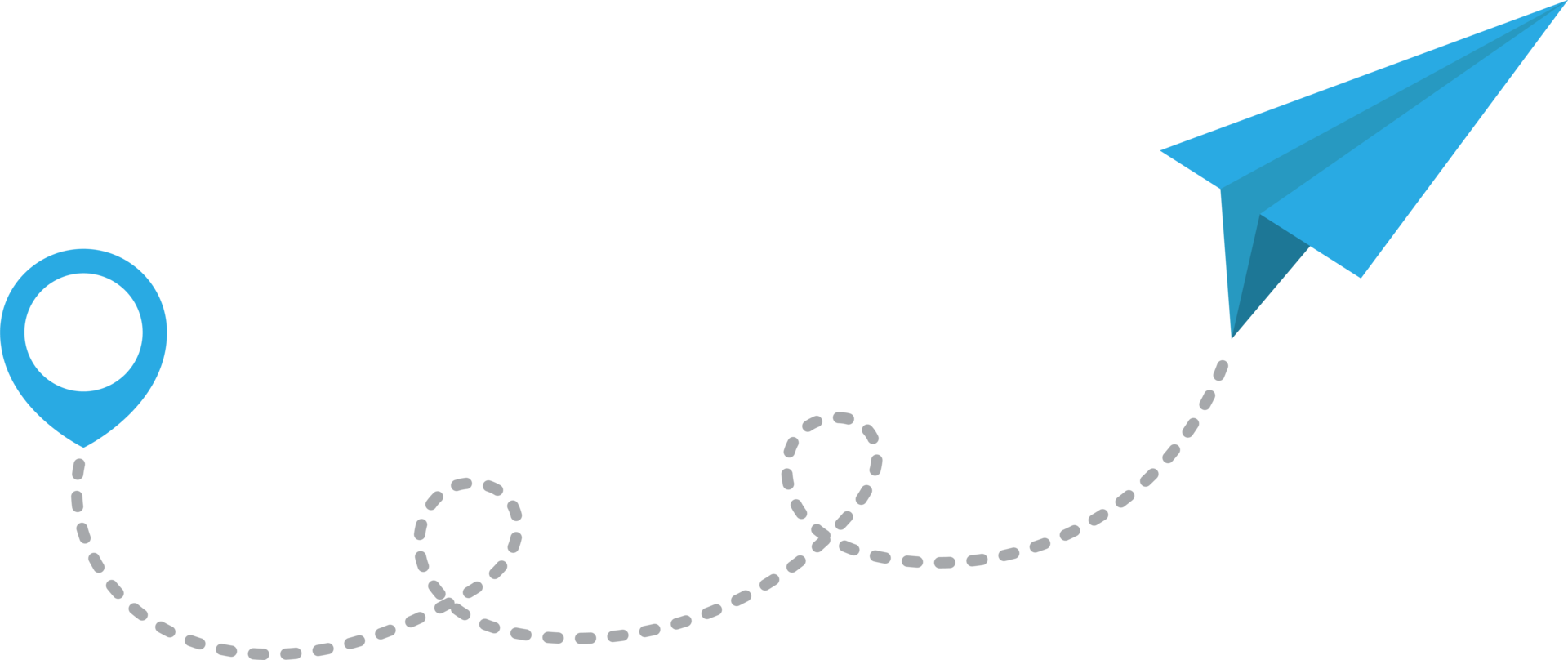 papier vliegtuig met stippel spoor en kaart wijzer pin png
